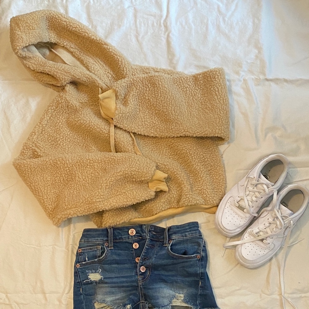 Cropped Teddy Hoodie